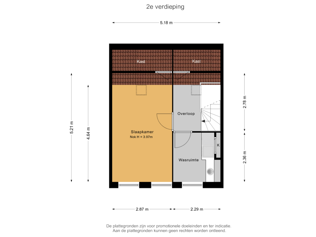 View floorplan of 2e verdieping of Fruitlaan 8