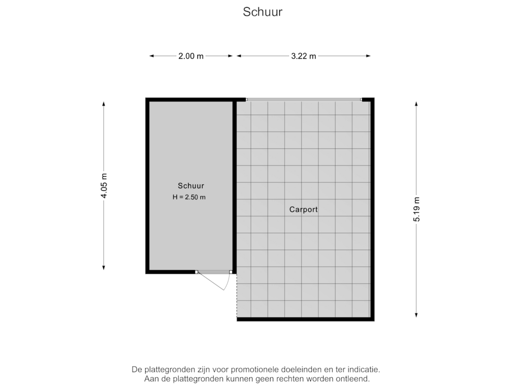 View floorplan of Schuur of Fruitlaan 8