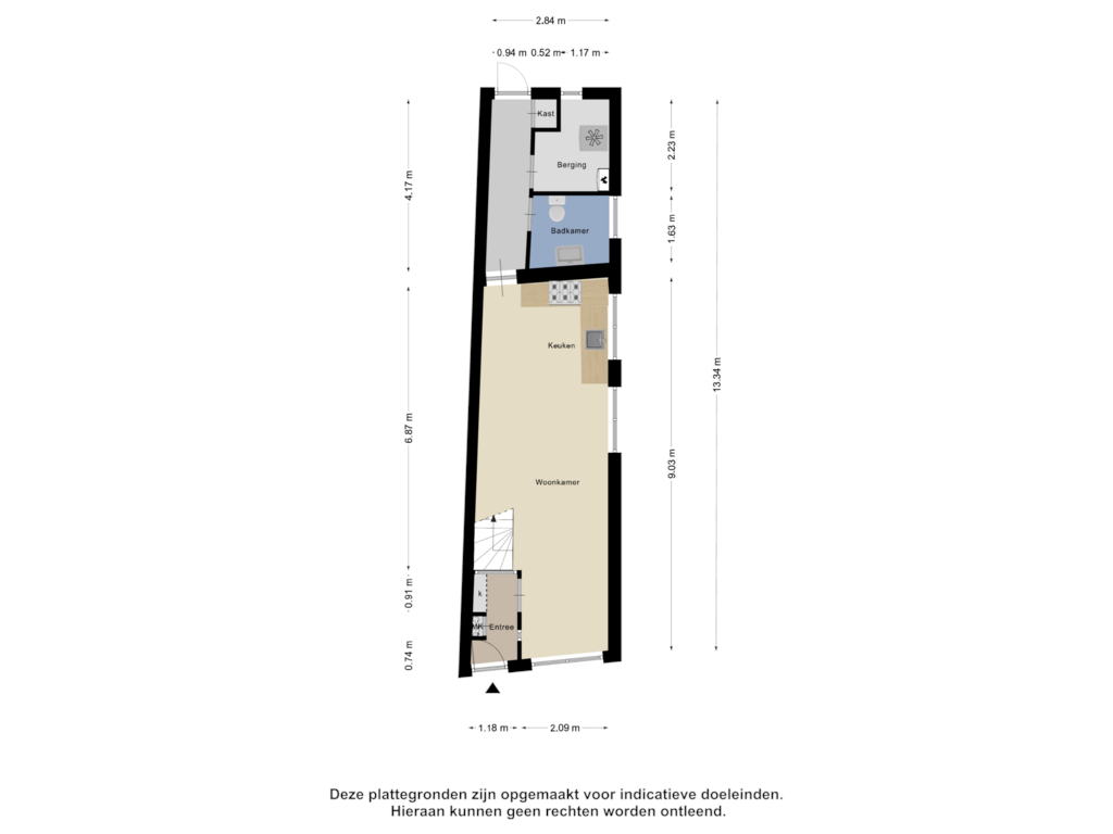 View floorplan of Begane Grond of Sliksteeg 19