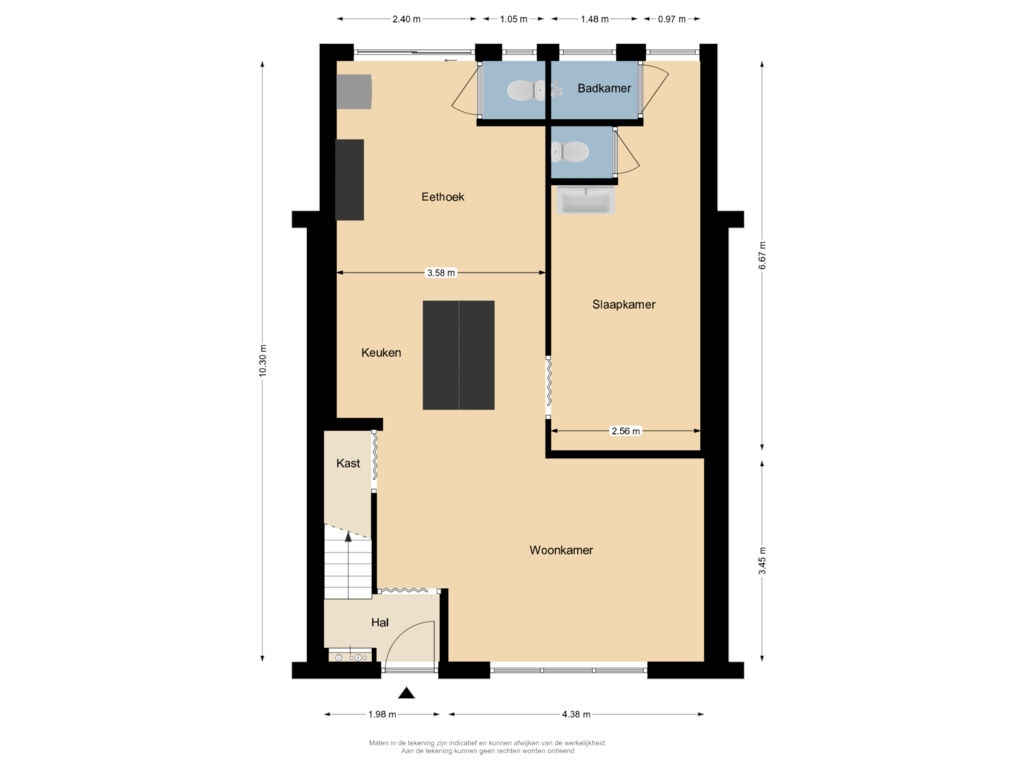 Bekijk plattegrond van Begane grond van Jakob Brasserstraat 11