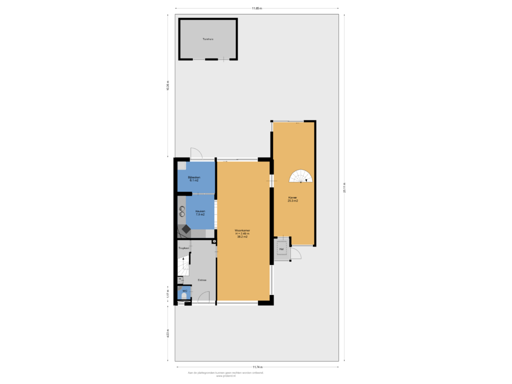 Bekijk plattegrond van Begane Grond Met Kavel van De Boeijer 15