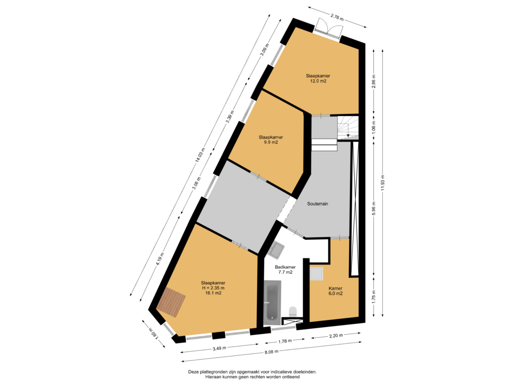 View floorplan of Souterrain of Bergselaan 139-B