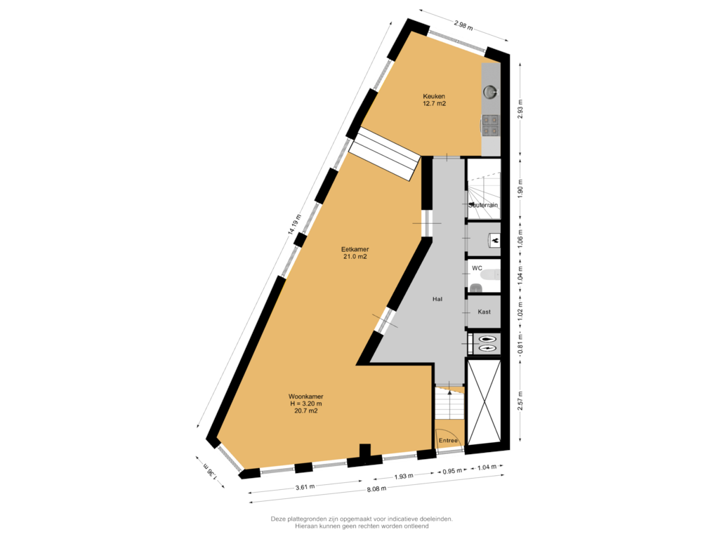 View floorplan of Begane Grond of Bergselaan 139-B