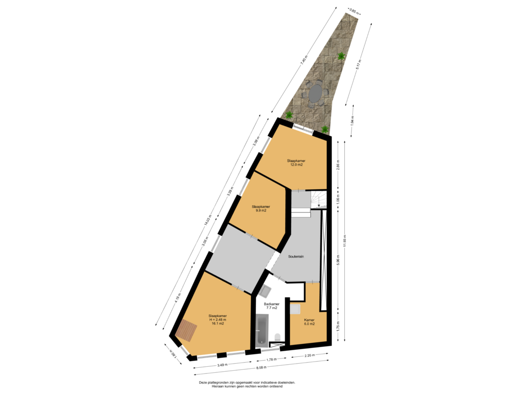 View floorplan of Souterrain Met Kavel of Bergselaan 139-B