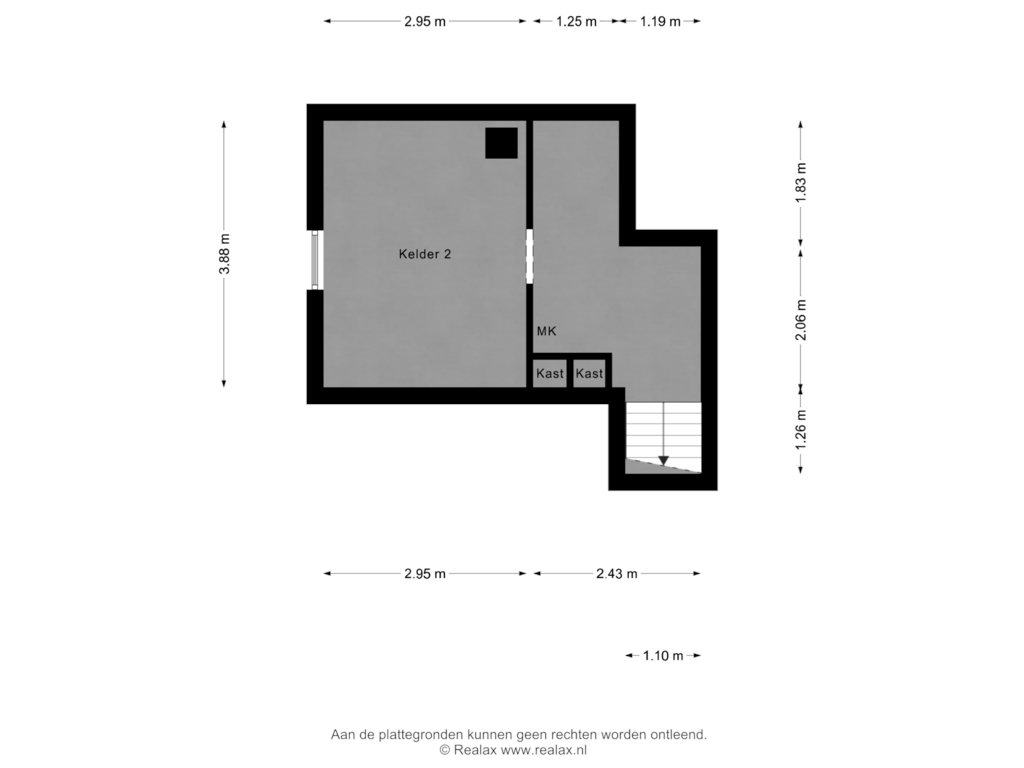 Bekijk plattegrond van Kelder 2 van Stationsweg 32