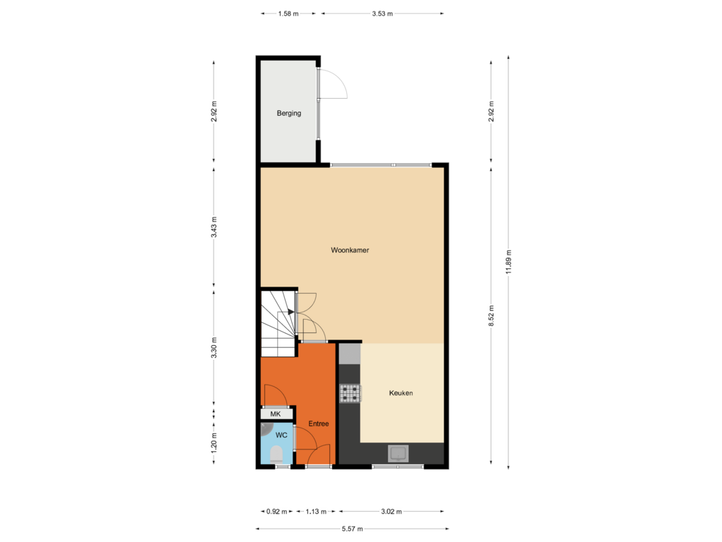 Bekijk plattegrond van Begane grond van Berkendaal 44