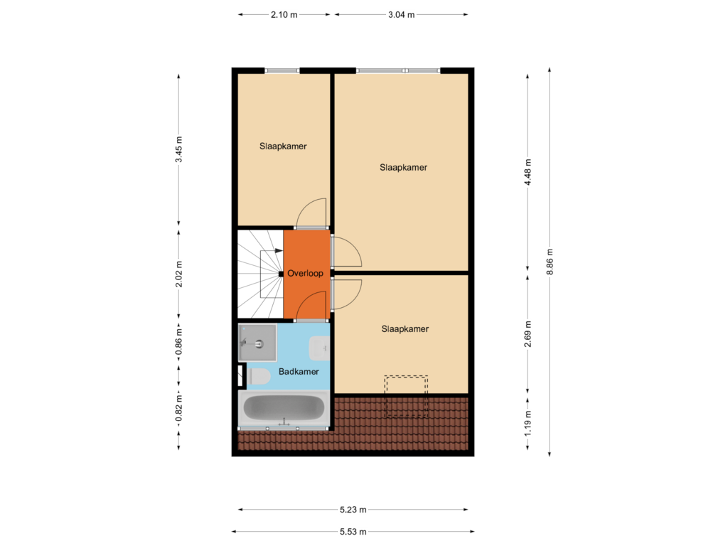 Bekijk plattegrond van Eerste verdieping van Berkendaal 44