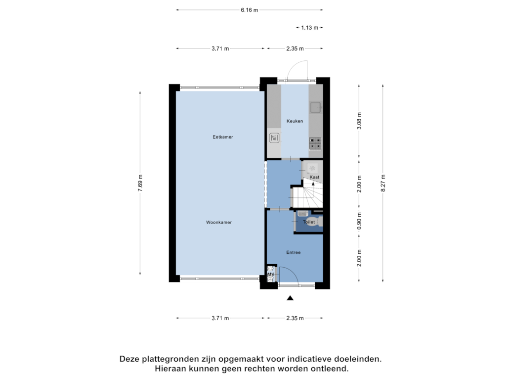 Bekijk plattegrond van Begane Grond van Maasstraat 21