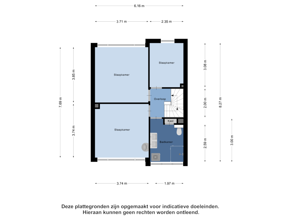 Bekijk plattegrond van Eerste Verdieping van Maasstraat 21