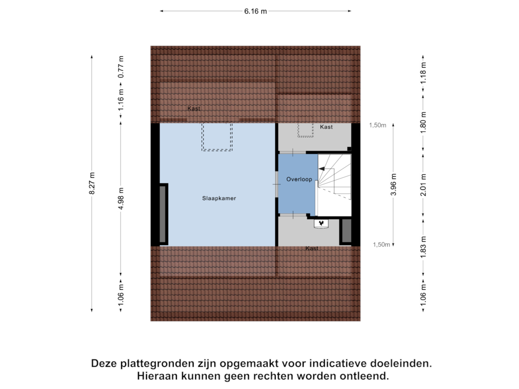 Bekijk plattegrond van Tweede Verdieping van Maasstraat 21