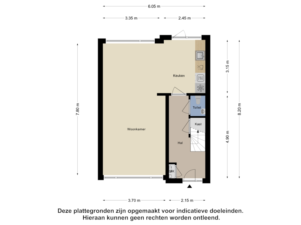 Bekijk plattegrond van Begane Grond van De Poel 3