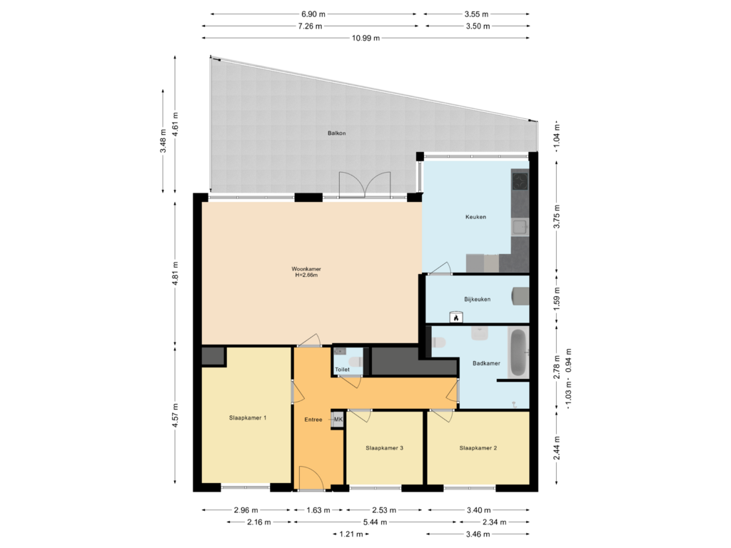 Bekijk plattegrond van Appartement van Veerpromenade 212