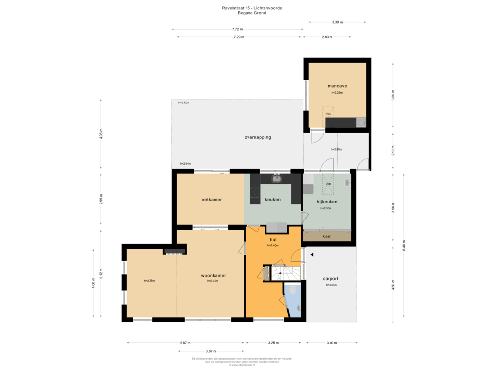 Bekijk plattegrond van Begane Grond van Ravelstraat 15