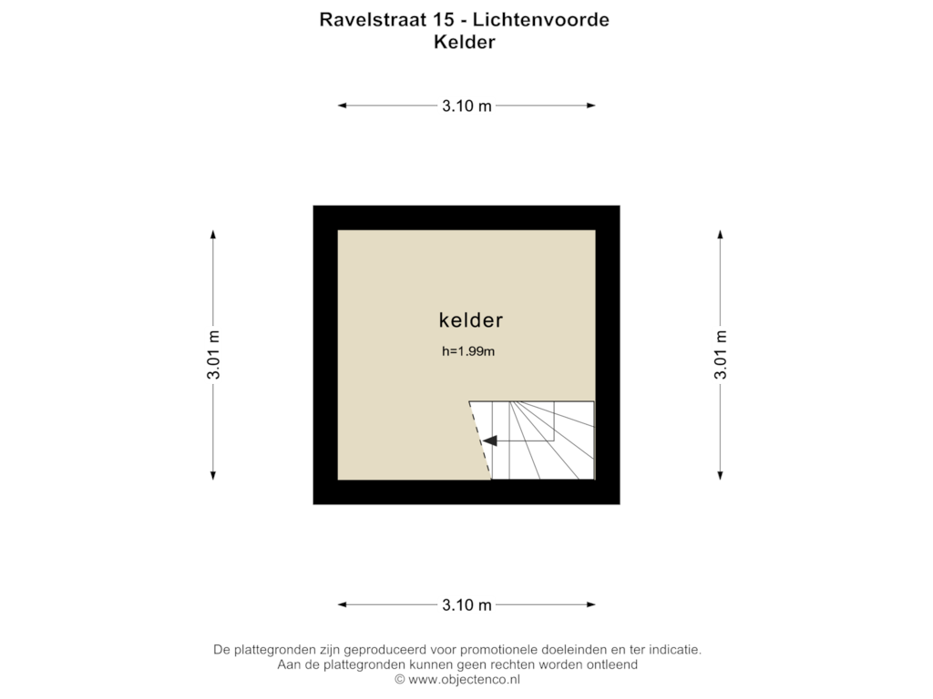 Bekijk plattegrond van Kelder van Ravelstraat 15