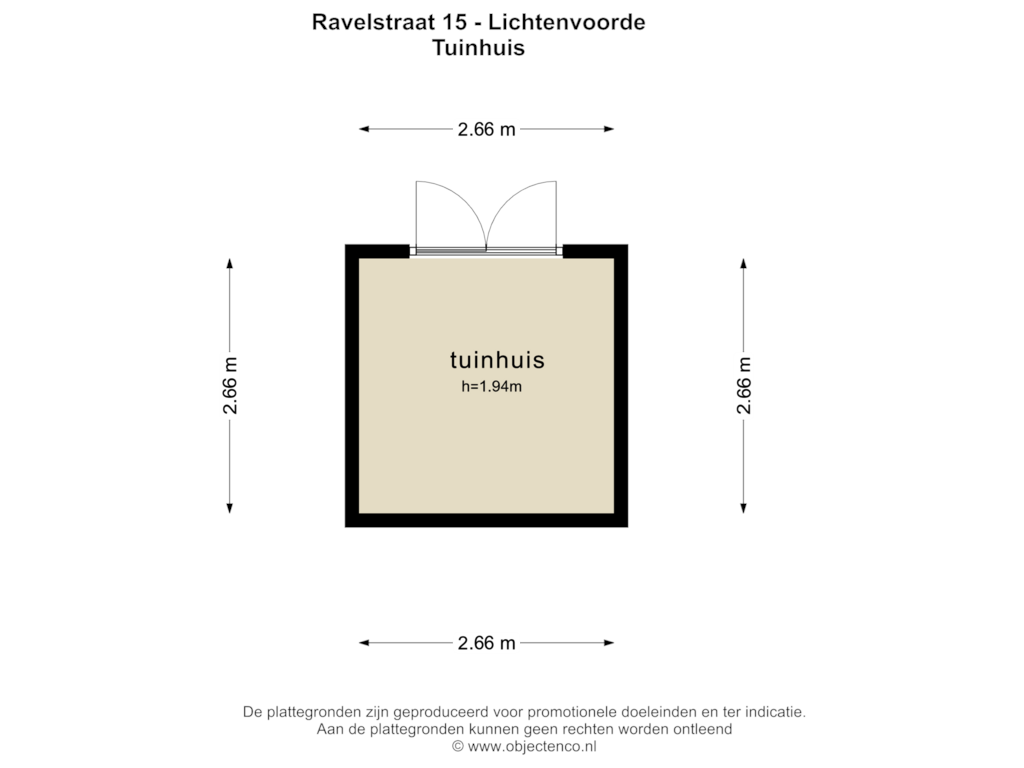 Bekijk plattegrond van Tuinhuis van Ravelstraat 15