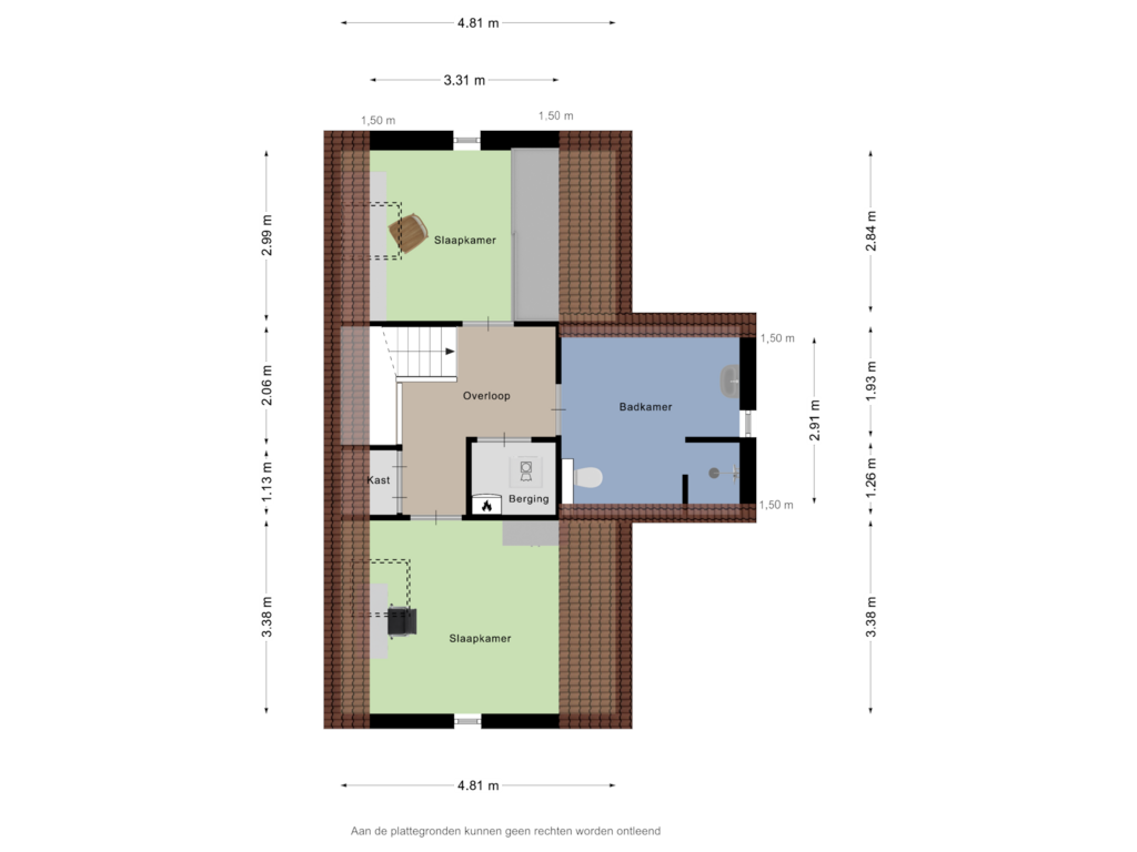 Bekijk plattegrond van Tweede verdieping van Bluesroute 106