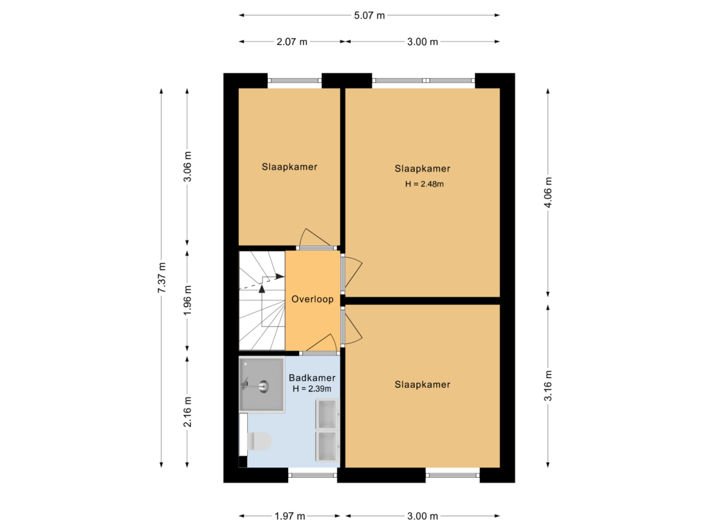 Bekijk plattegrond van Eerste verdieping van Kortenhorststraat 38