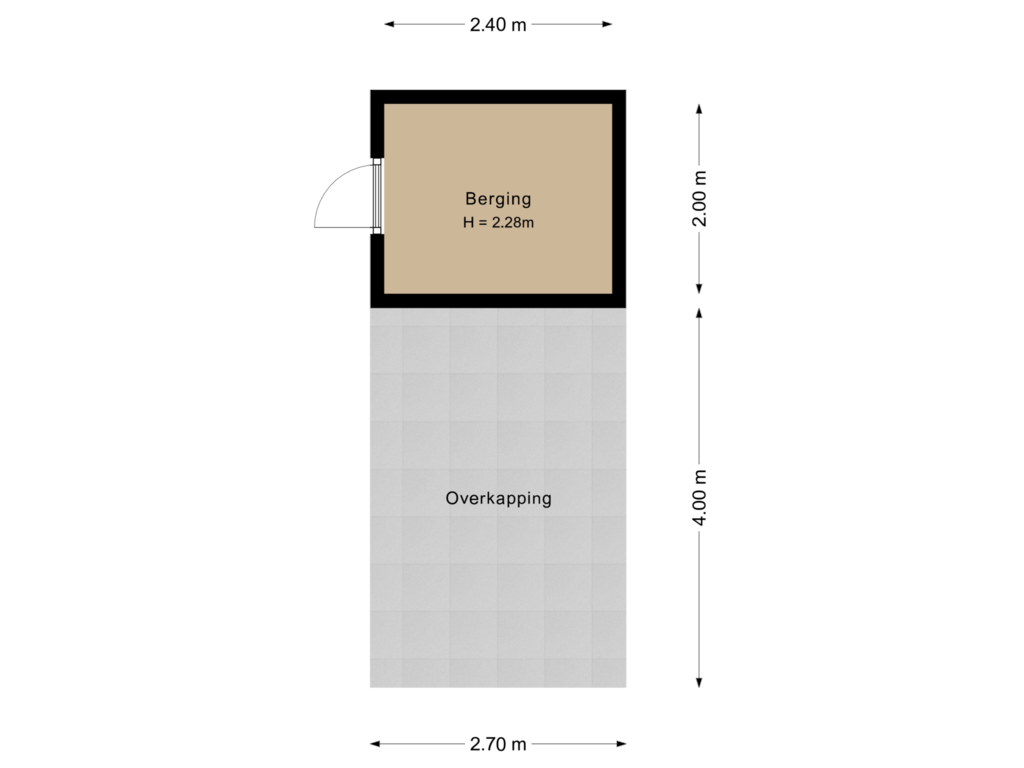 Bekijk plattegrond van Berging van Kortenhorststraat 38