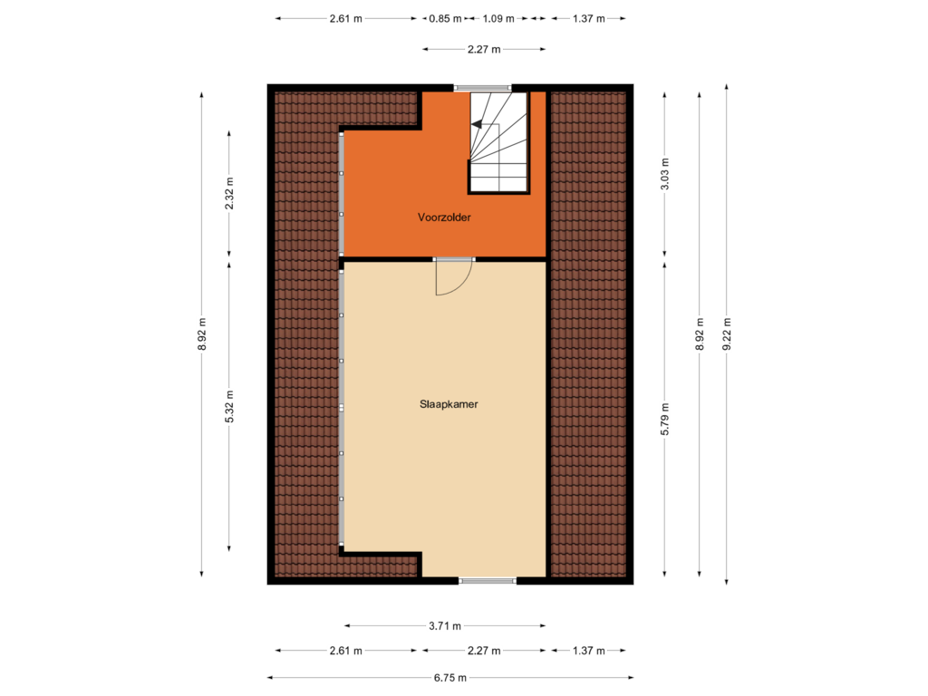 Bekijk plattegrond van Tweede verdieping van Prins Bernhardstraat 2