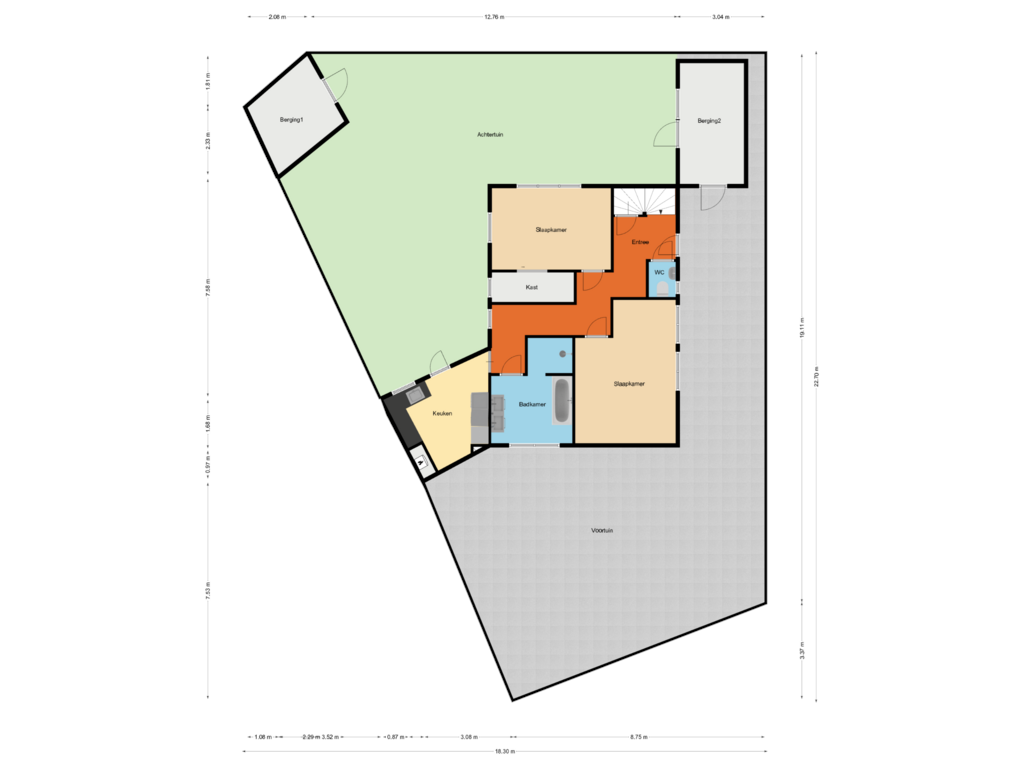 Bekijk plattegrond van Tuin van Prins Bernhardstraat 2