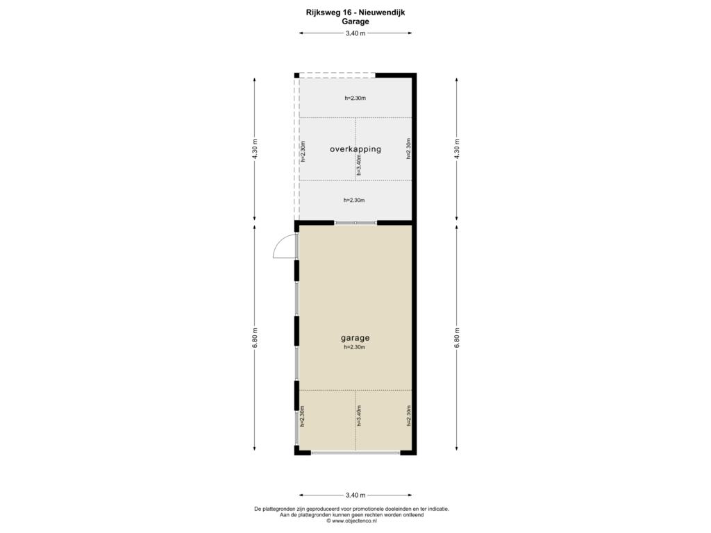 View floorplan of GARAGE of Rijksweg 16