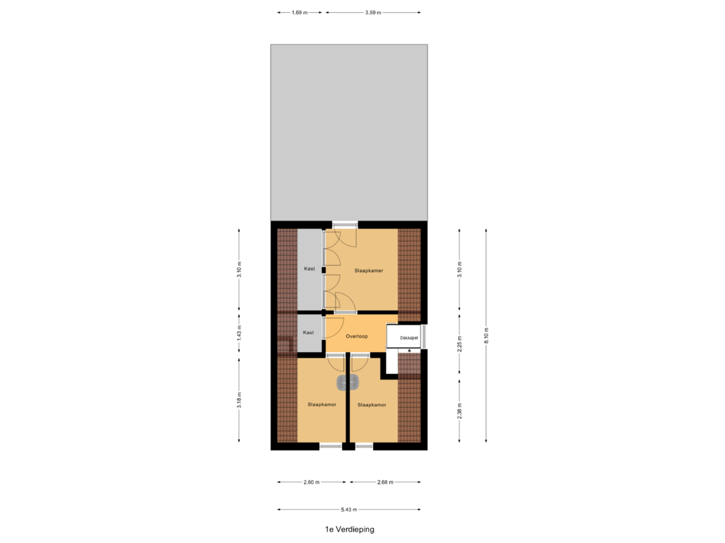 View floorplan of 1e Verdieping of Bangert 7