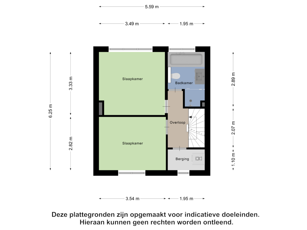 View floorplan of Eerste verdieping of Wilhelminastraat 7