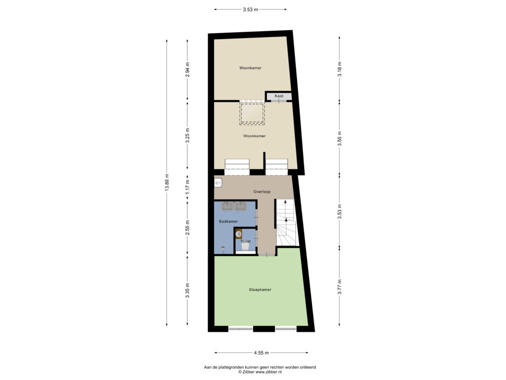 Bekijk plattegrond van Eerste verdieping van Deurningerstraat 5