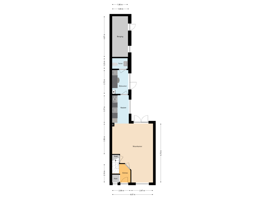 Bekijk plattegrond van Begane Grond van 2e Loosterweg 66