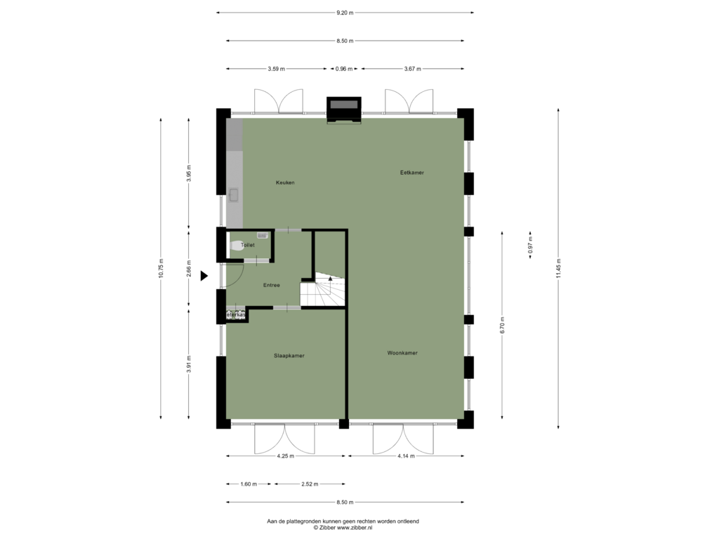 View floorplan of Begane Grond of Villa 1 (Bouwnr. 3)