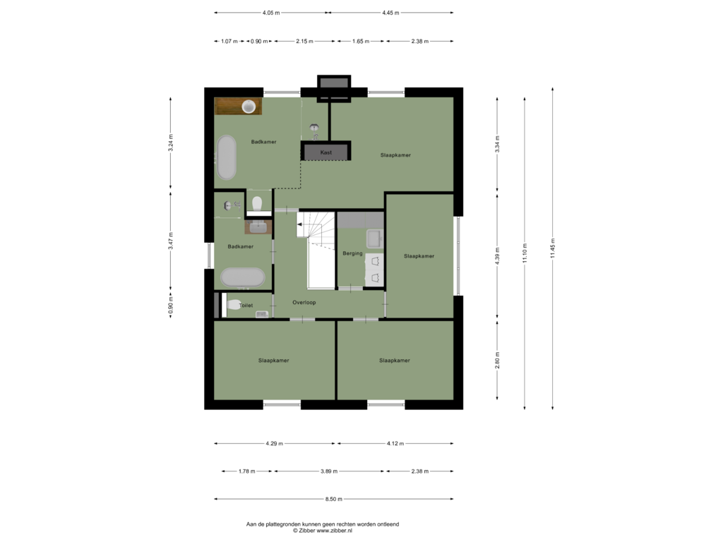 View floorplan of Eerste Verdieping of Villa 1 (Bouwnr. 3)