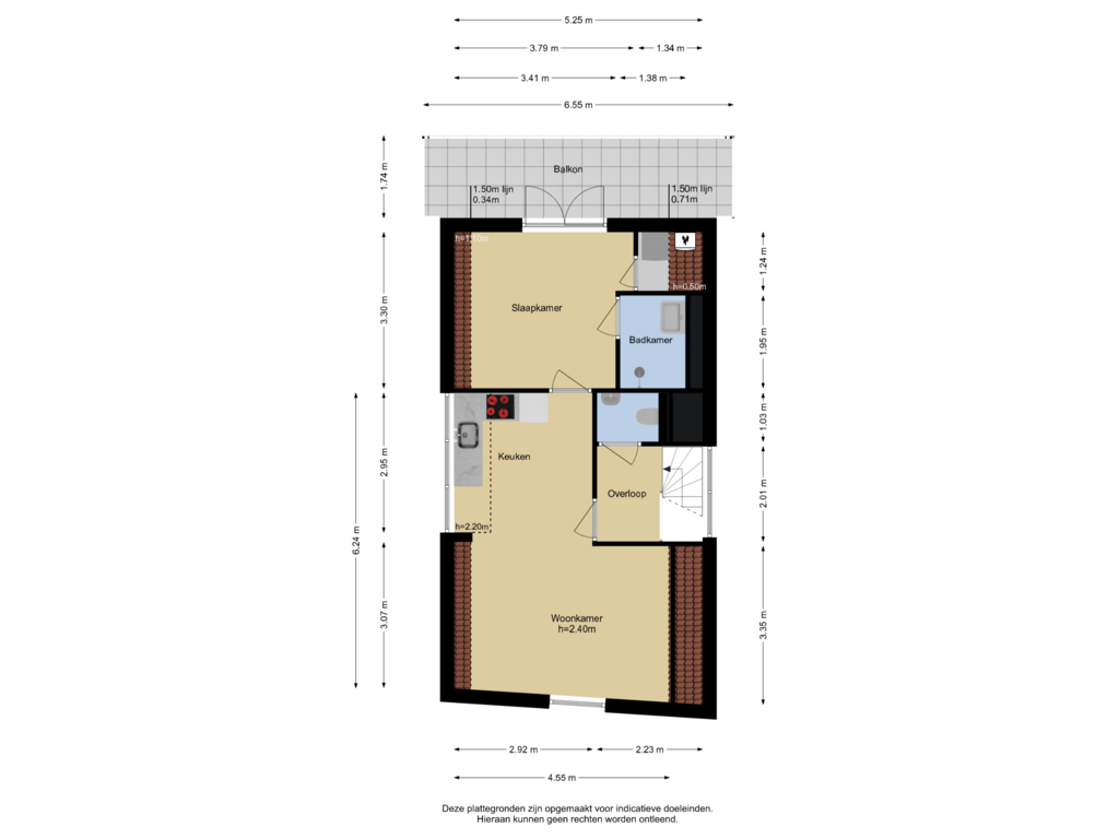 Bekijk plattegrond van Verdieping 2 van Herenstraat 70-B