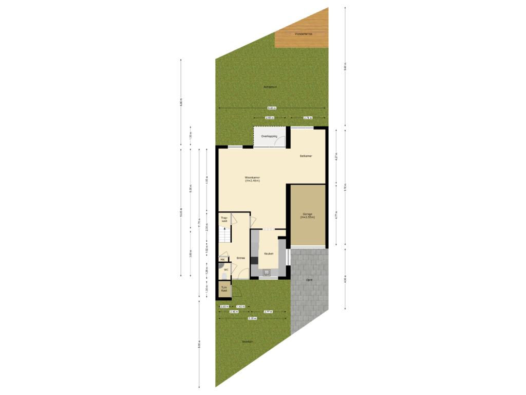 Bekijk plattegrond van BG met tuinplan van Pruimengaarde 23