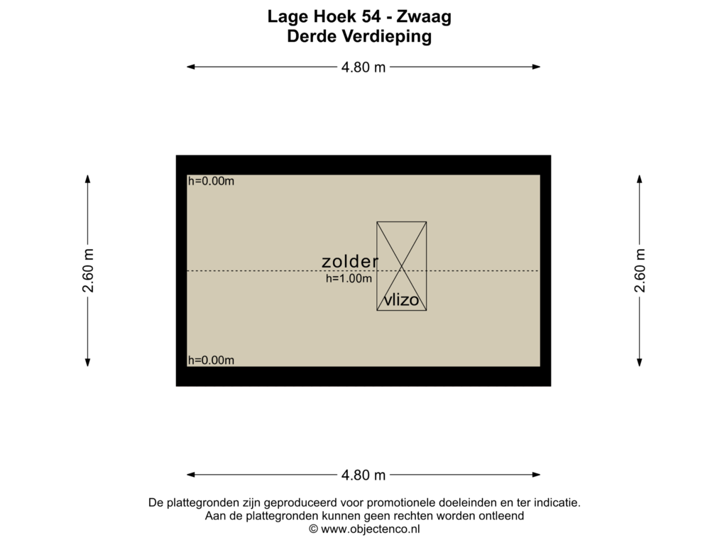 View floorplan of DERDE VERDIEPING of Lage Hoek 54