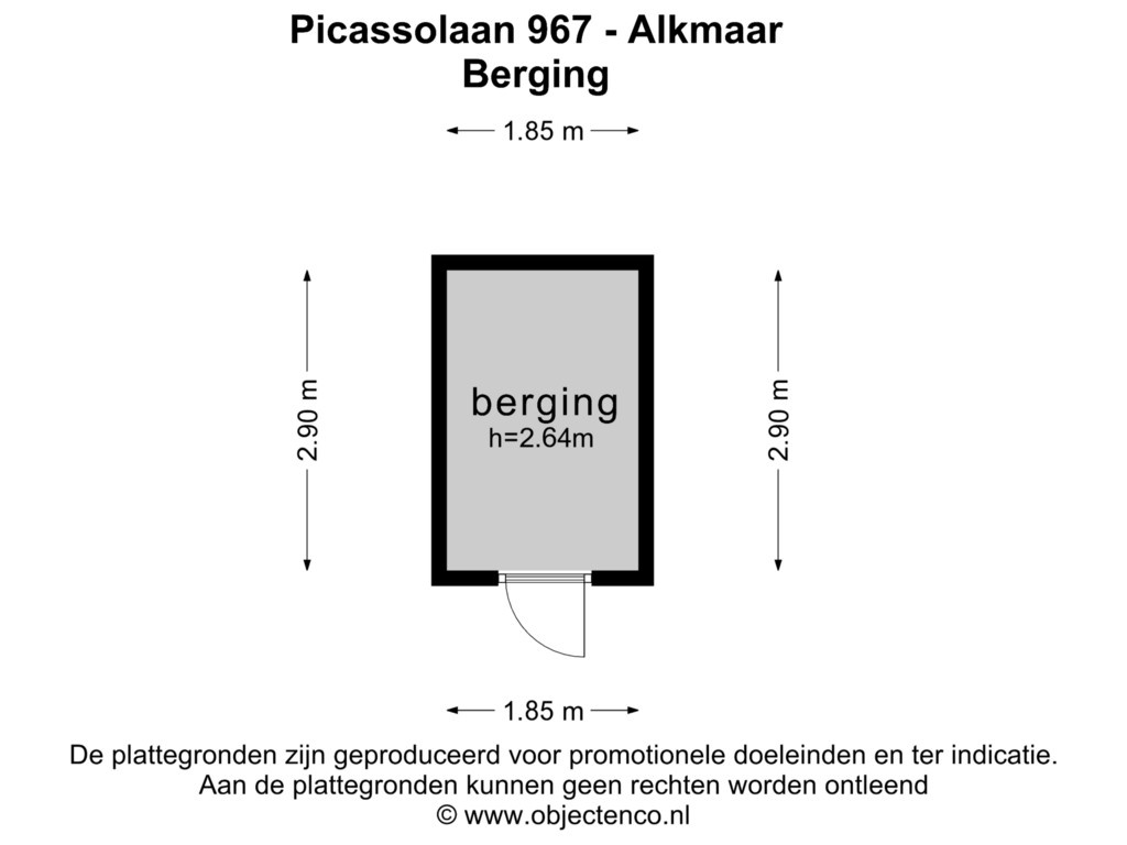 View floorplan of BERGING of Picassolaan 967