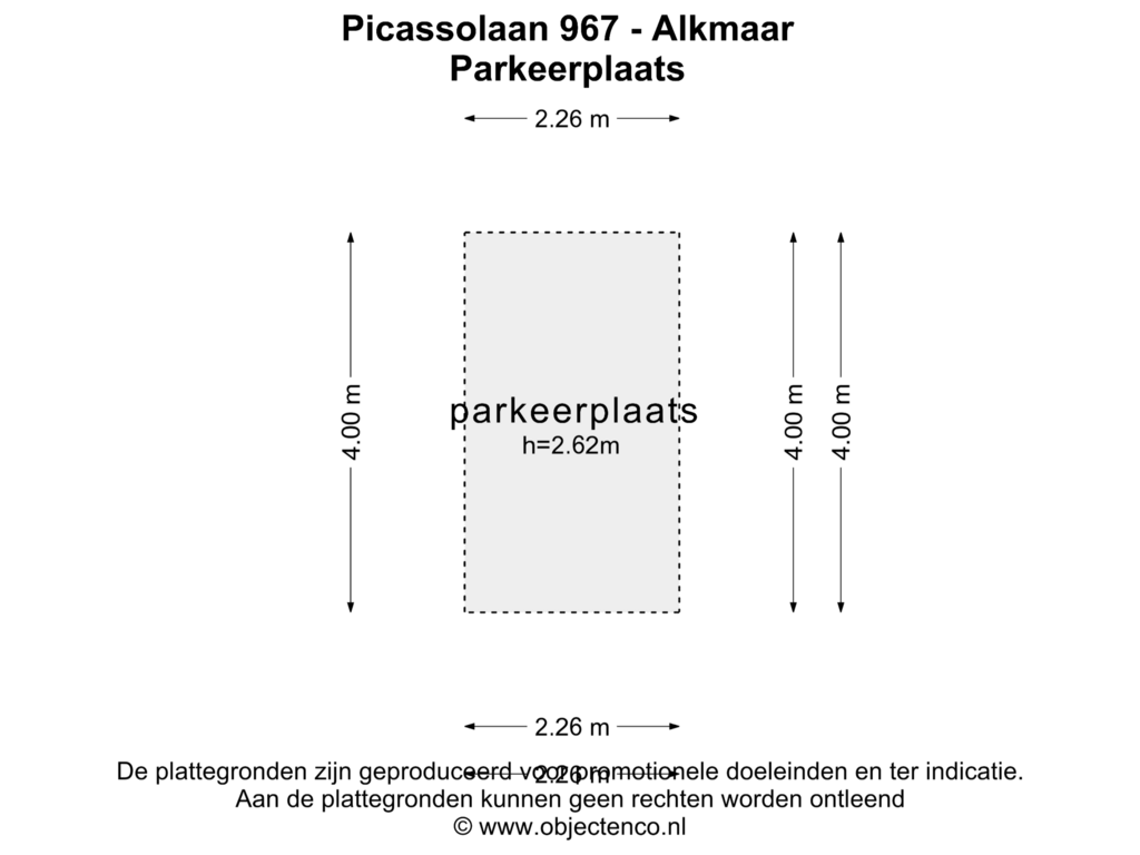 View floorplan of PARKEERPLAATS of Picassolaan 967