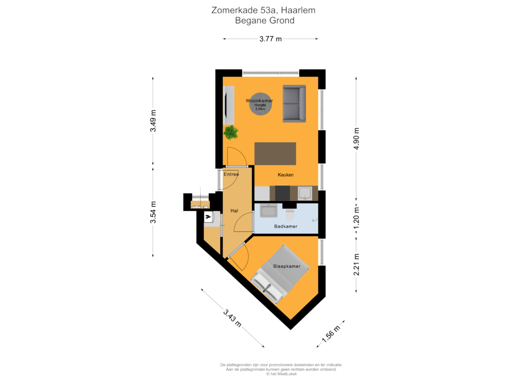 Bekijk plattegrond van Begane Grond van Zomerkade 53-A