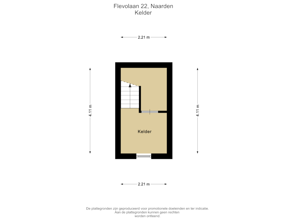 Bekijk plattegrond van Kelder van Flevolaan 22