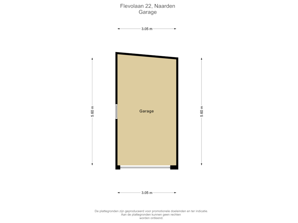 Bekijk plattegrond van Garage van Flevolaan 22