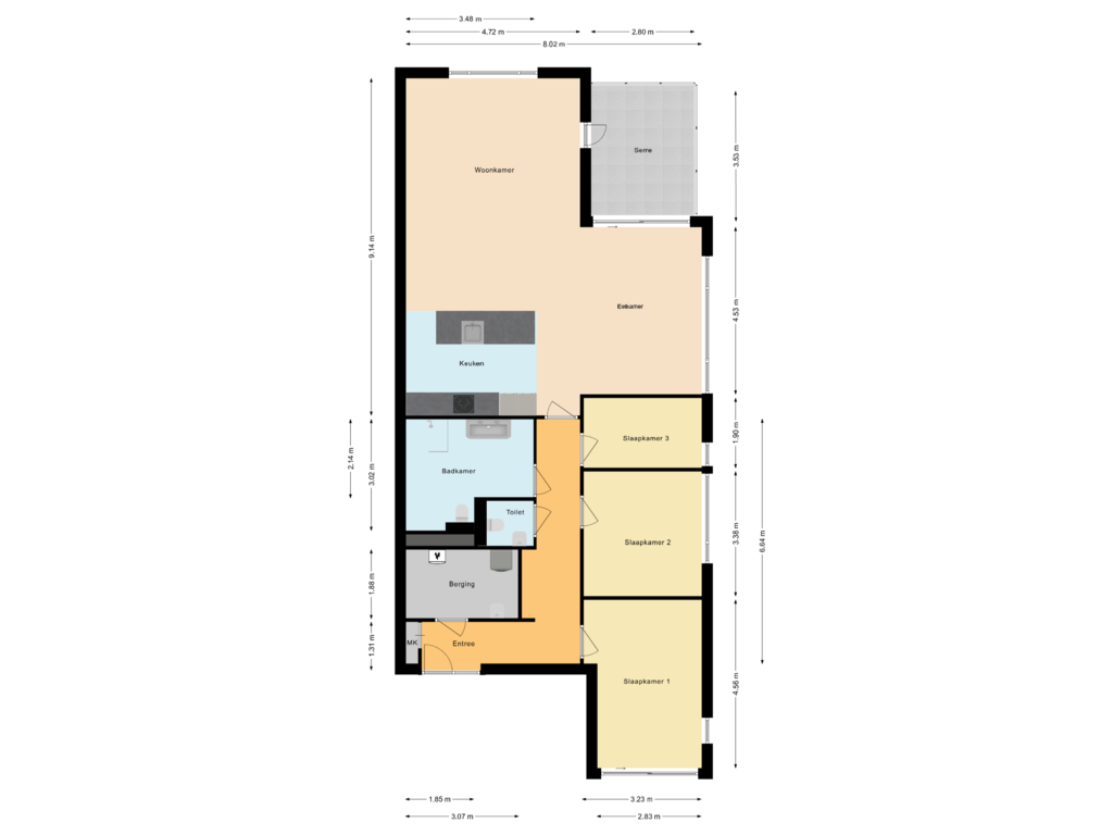 Bekijk plattegrond van Woning van Bikkersweg 40