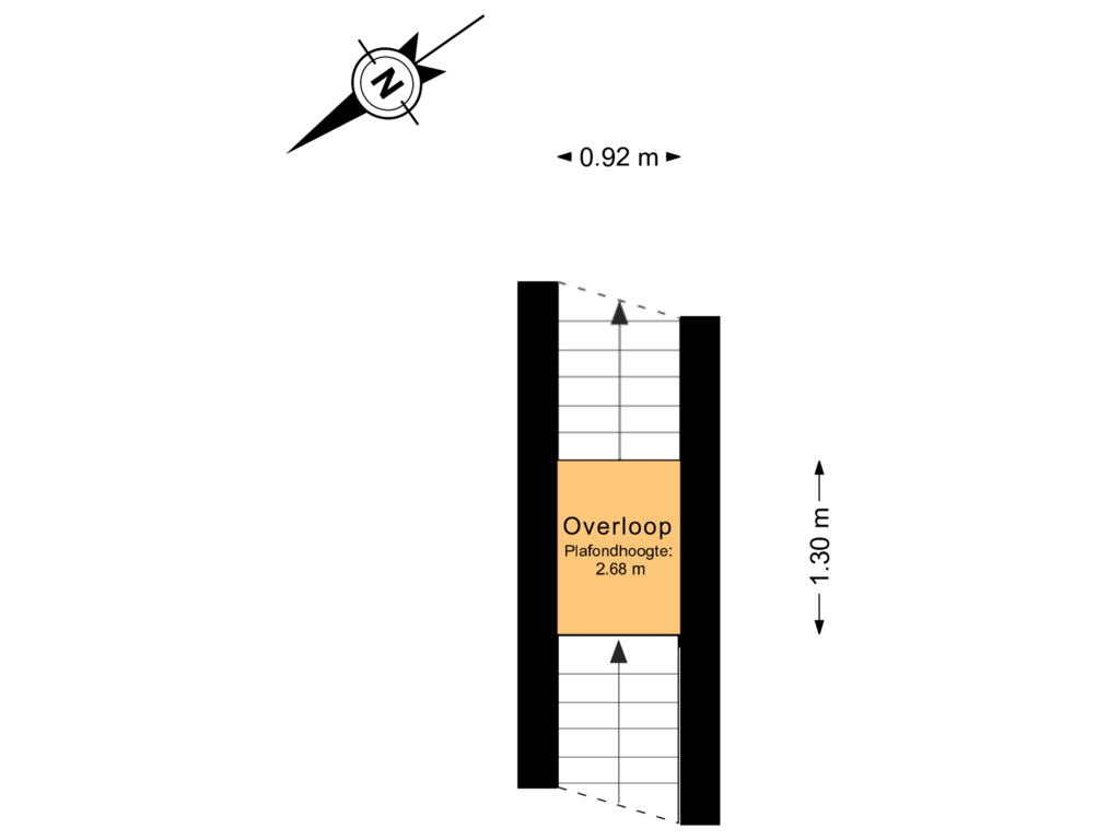 View floorplan of 1e verdieping of Rembrandtlaan 76-B