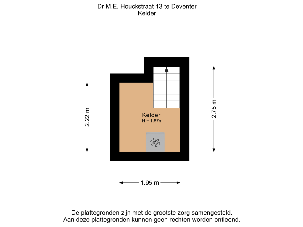 Bekijk plattegrond van Kelder van Dr. M.E. Houckstraat 13