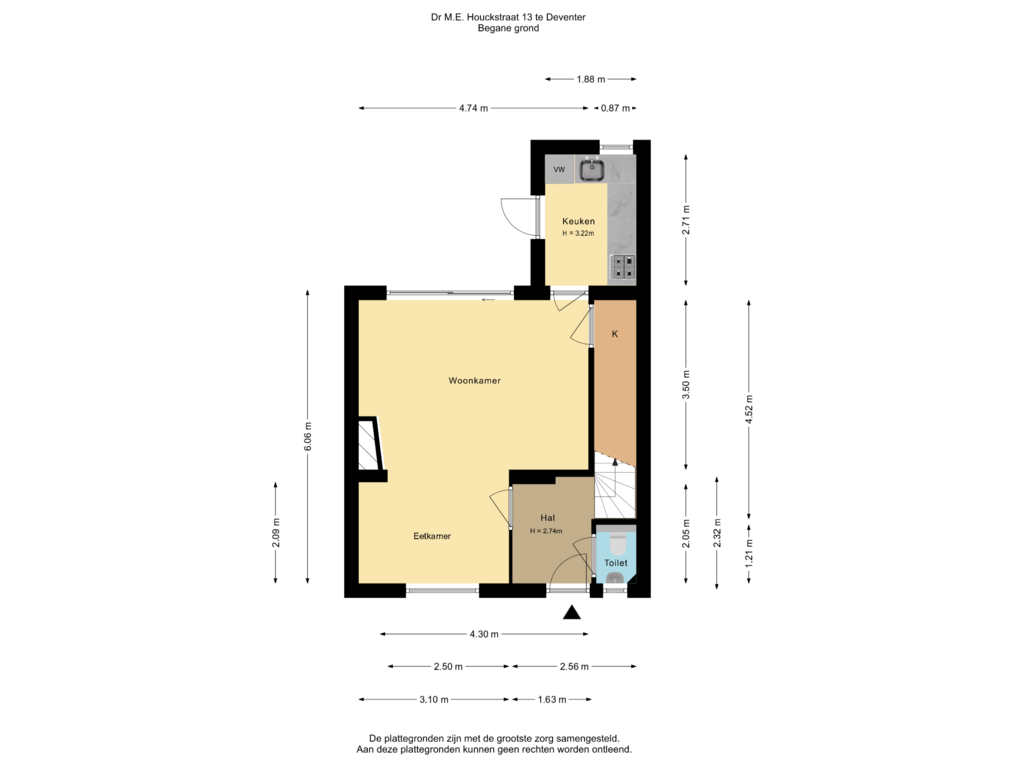 Bekijk plattegrond van Begane grond van Dr. M.E. Houckstraat 13