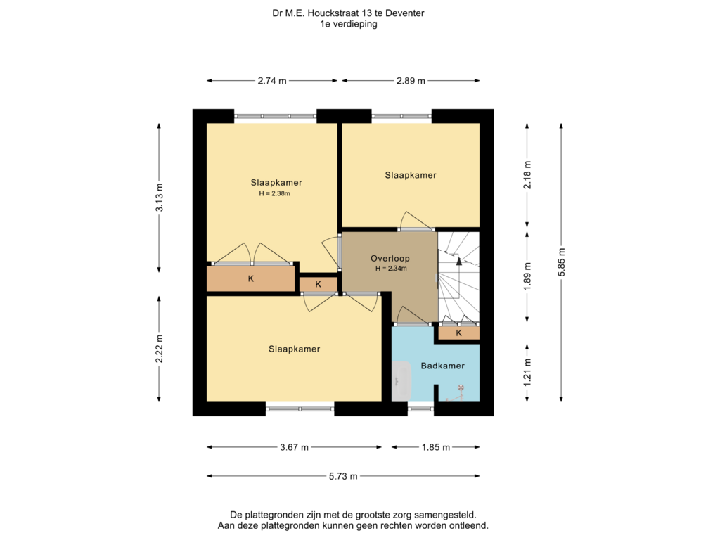 Bekijk plattegrond van 1e verdieping van Dr. M.E. Houckstraat 13