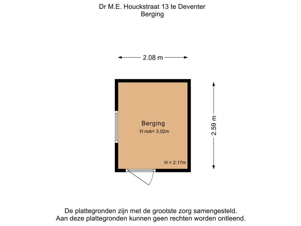 Bekijk plattegrond van Berging van Dr. M.E. Houckstraat 13