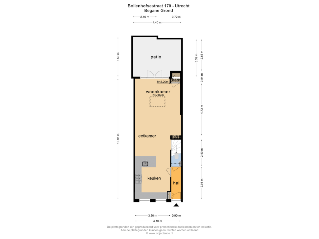 Bekijk plattegrond van BEGANE GROND van Bollenhofsestraat 170