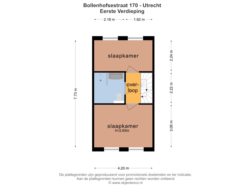 Bekijk plattegrond van EERSTE VERDIEPING van Bollenhofsestraat 170