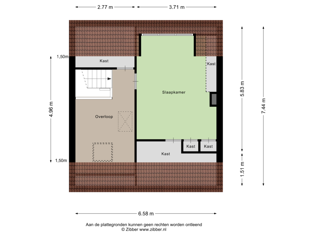 View floorplan of Tweede Verdieping of Weidestraat 16