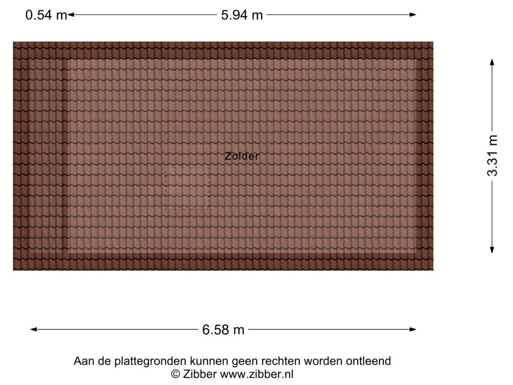 View floorplan of Zolder of Weidestraat 16