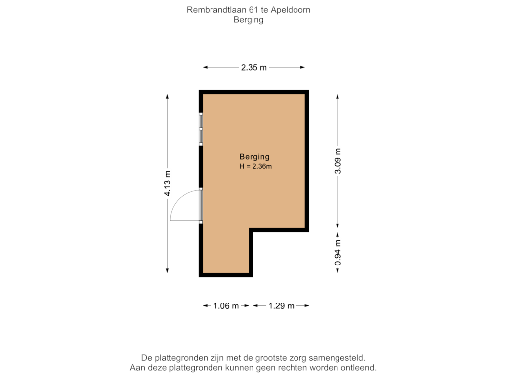 View floorplan of Berging of Rembrandtlaan 61